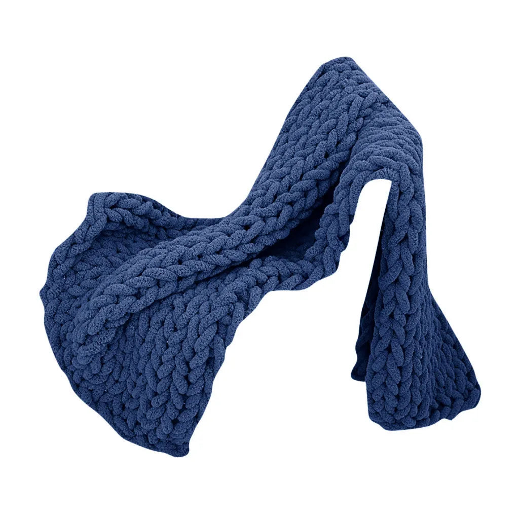Snugsy™ CloudSoft Chunky Knit Blanket – Warm, Handwoven Chenille Comfort