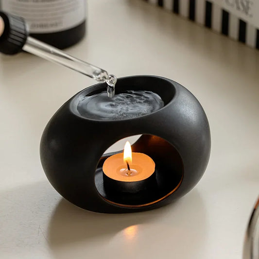 Snugsy™ Ceramic Candle Oil Warmer – Cozy Aromatherapy & Essential Oil Diffuser