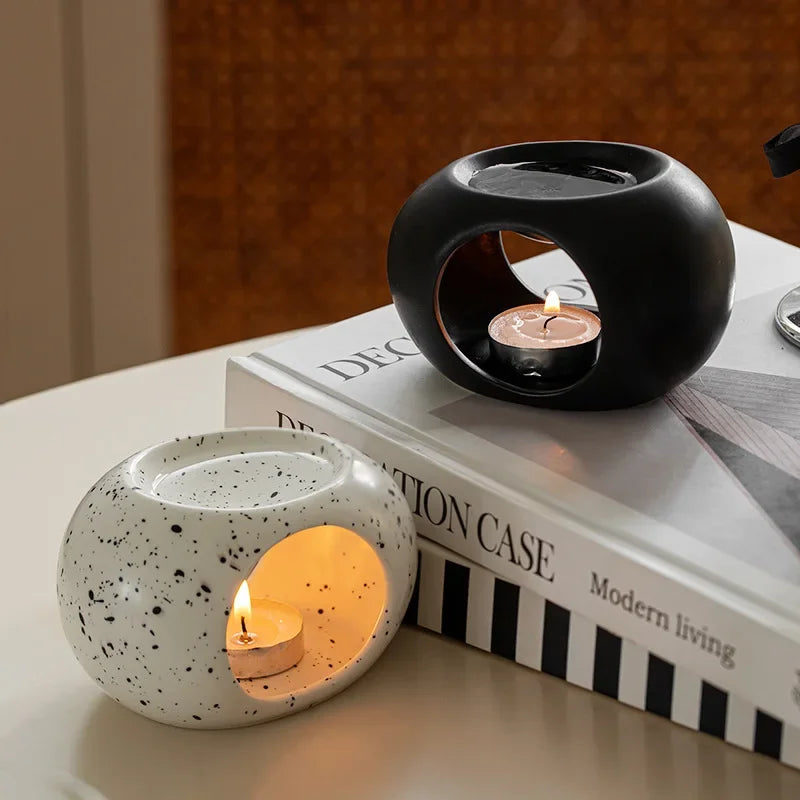 Snugsy™ Ceramic Candle Oil Warmer – Cozy Aromatherapy & Essential Oil Diffuser