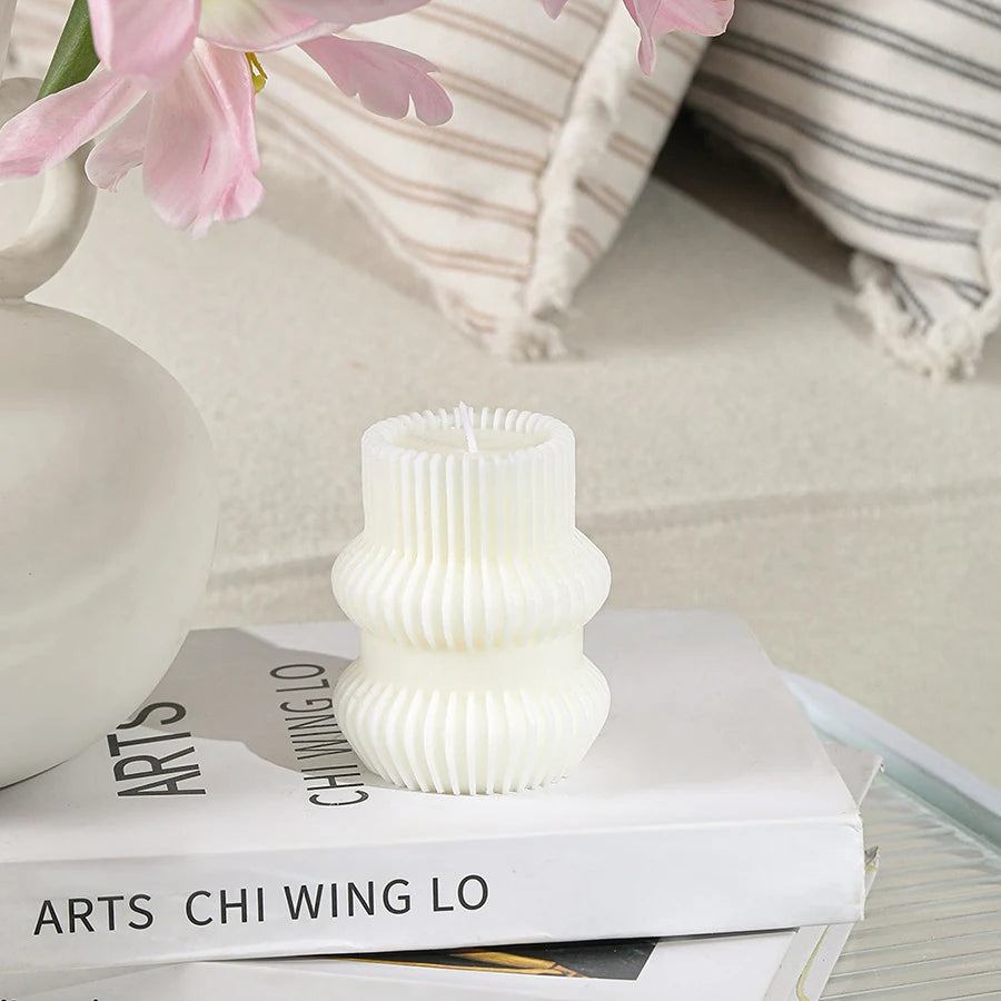 Snugsy™ Nordic Sculpted Candle – Minimalist Smokeless Candle for Home Decor & Relaxation