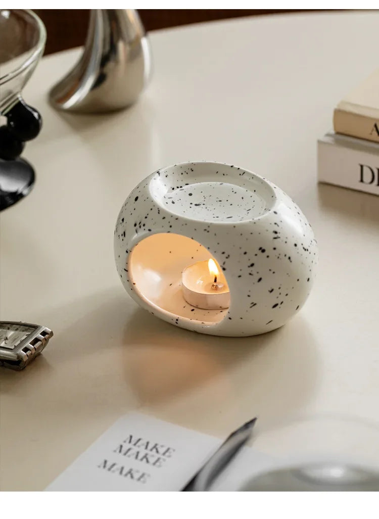 Snugsy™ Ceramic Candle Oil Warmer – Cozy Aromatherapy & Essential Oil Diffuser