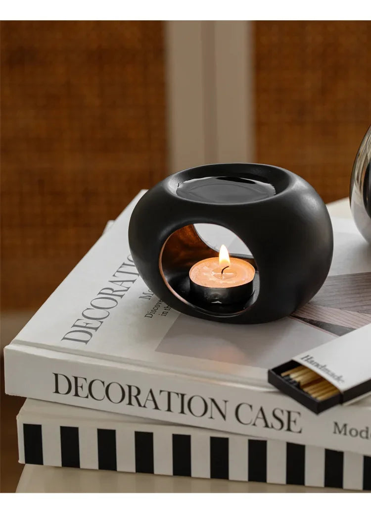 Snugsy™ Ceramic Candle Oil Warmer – Cozy Aromatherapy & Essential Oil Diffuser